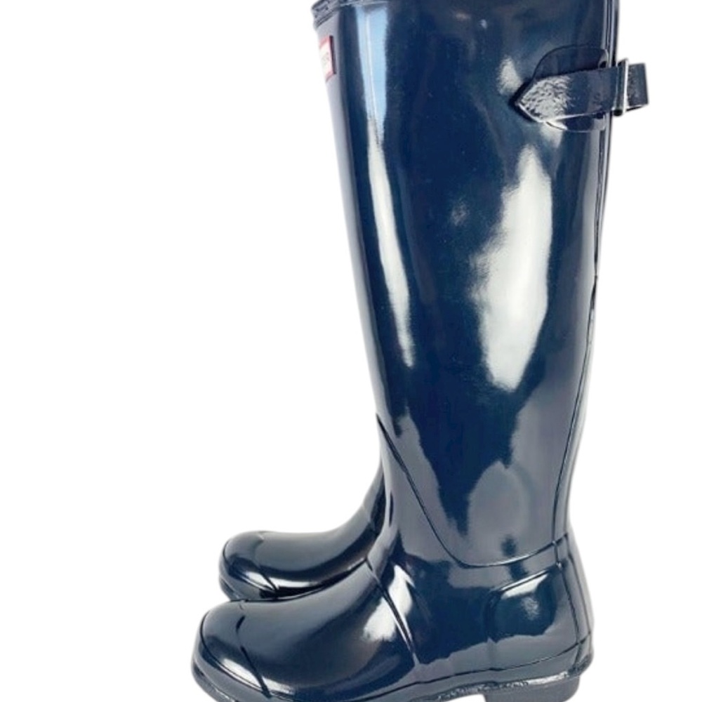 Navy Gloss Adjustable Hunter Boots NEW! - Picture 6 of 8